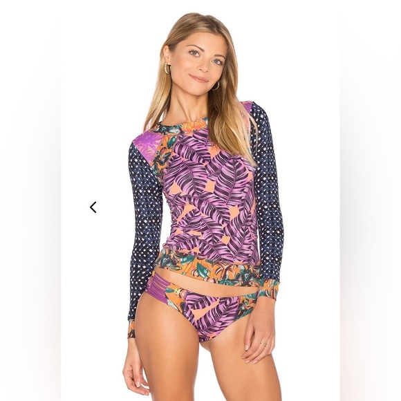 Maaji Rum Punch Rashguard In Purple Multi - Picture 1 of 6
